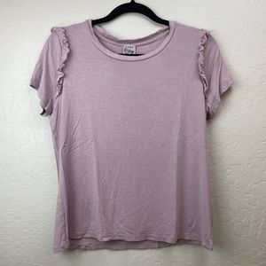 Como Vintage Dusty Rose Ruffle Sleeve T-Shirt